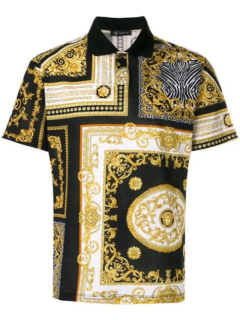 versace t shirt blauw zwart|authentic versace shirts.